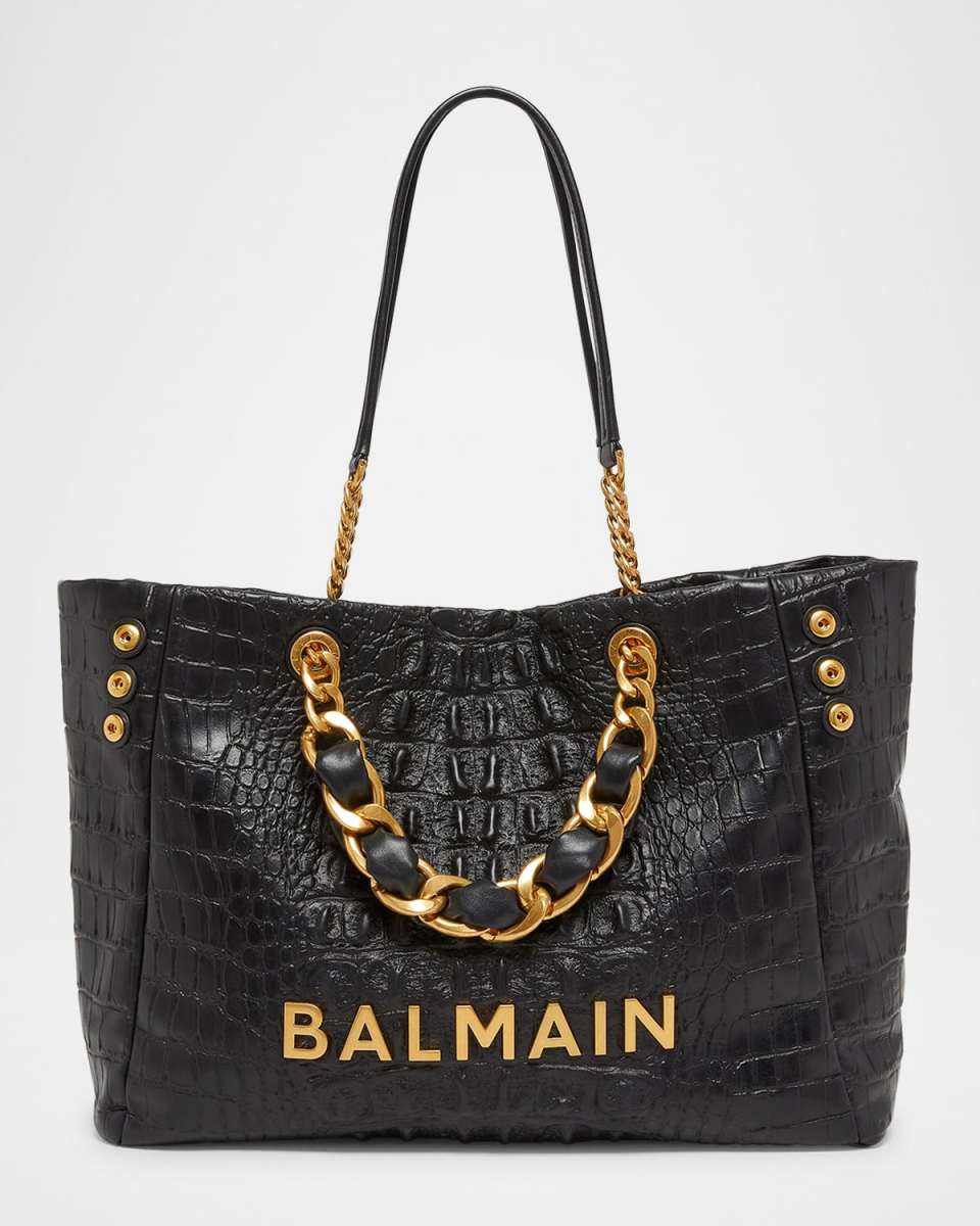 1945 Soft Tote Bag in Croc-Embossed Leather